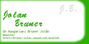 jolan bruner business card